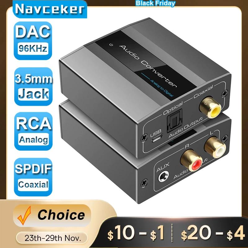 Navceker-96KHz Ƴα   , RCA 3.5mm  ׷- Toslink SPDIF  , TV PS3 